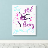 Dieses Mädchen Lieben Gymnastik Stars Leap Leinwanddruck (Insitu (Holzboden))