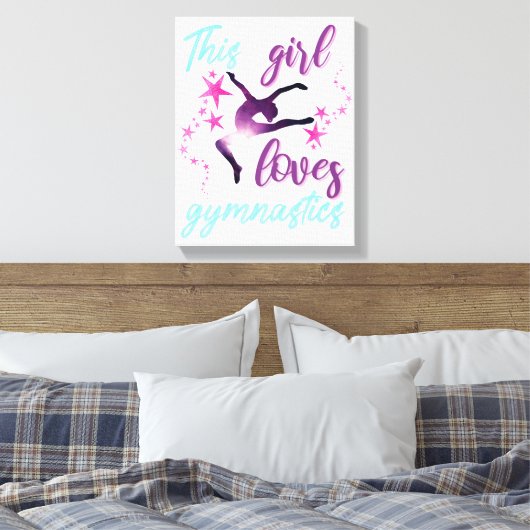 Dieses Mädchen Lieben Gymnastik Stars Leap Leinwanddruck (Insitu (Schlafzimmer))