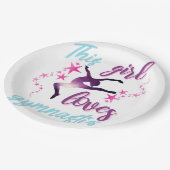 Dieses Mädchen Lieben Gymnastik Stars Leap Pappteller (Schrägansicht)