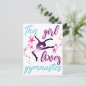 Dieses Mädchen Lieben Gymnastik Stars Leap Postkarte (Stehend Vorderseite)