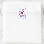 Dieses Mädchen Lieben Gymnastik Stars Leap Quadratischer Aufkleber (Tasche)