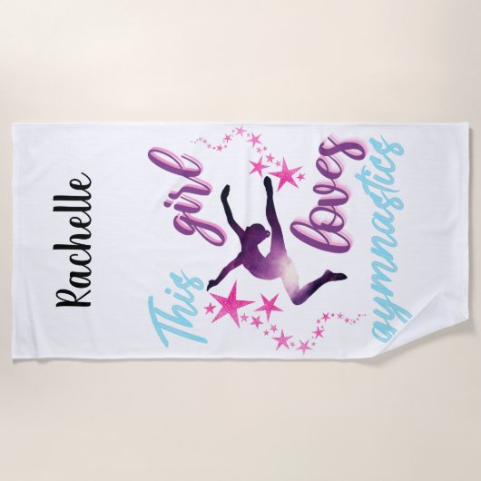Dieses Mädchen Lieben Gymnastik Stars Leap Strandtuch (Vorderseite)