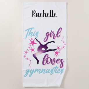 Dieses Mädchen Lieben Gymnastik Stars Leap Strandtuch