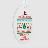 Dieses Mädchen Lieben Gymnastik und Weihnachten Ornament (Vorderseite)