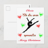 Dieses Mädchen Lieben Gymnastik Weihnachten Postkarte (Vorne/Hinten)