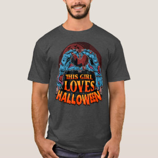 Dieses Mädchen Lieben Halloween Lazy Kostüm Zombie T-Shirt