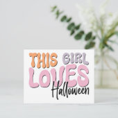 Dieses Mädchen Lieben Halloween Postkarte (Stehend Vorderseite)