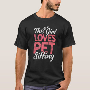 Dieses Mädchen Lieben Haustier sitzend Tierhunde S T-Shirt
