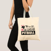 Dieses Mädchen-Lieben ihr Pitbull Tragetasche (Vorderseite (Produkt))
