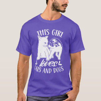 Dieses Mädchen Lieben Katzen und Hunde Katze Lover T-Shirt