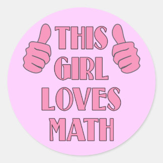 Dieses Mädchen Lieben Math T - Shirt Runder Aufkleber