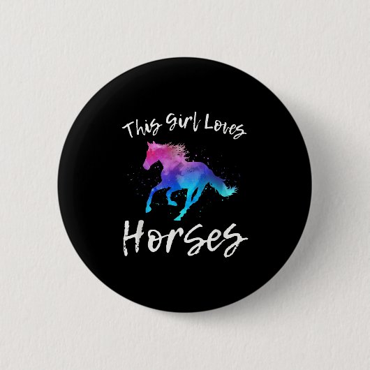 Dieses Mädchen Lieben Pferde Funny Reittier Quot Button (Vorderseite)