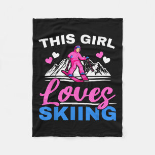 Dieses Mädchen Lieben Skifahren Ski Wintersport Sc Fleecedecke