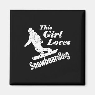 Dieses Mädchen Lieben Snowboarden - Spaß Geschenk  Magnet