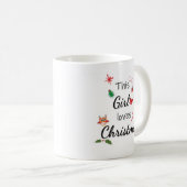 Dieses Mädchen Lieben Weihnachten, Niedliche Weihn Kaffeetasse (VorderseiteRechts)