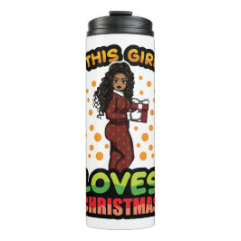 Dieses Mädchen Lieben Weihnachten Pajama Melanin S Thermosbecher