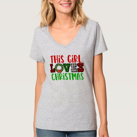 Dieses Mädchen Lieben Weihnachten T-Shirt (Vorderseite)