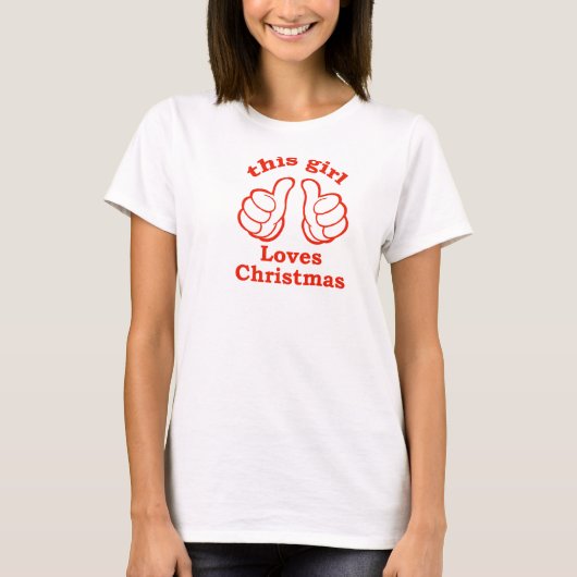 Dieses Mädchen Lieben Weihnachten T-Shirt (Vorderseite)