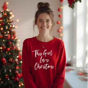 Dieses Mädchen Lieben Weihnachten Trendy Brush Scr T-Shirt
