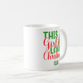 Dieses Mädchen Lieben Weihnachts-Custom-Tasse Kaffeetasse (VorderseiteRechts)