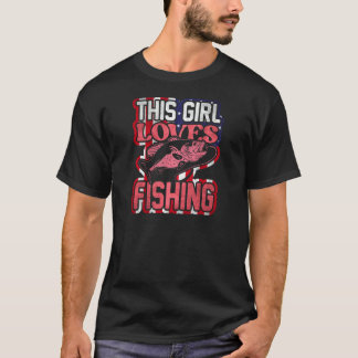Dieses Mädchen liebt Angeln Damen Fischer Mädchen T-Shirt