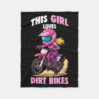 Dieses Mädchen liebt Dirt Bikes Motocross Fleecedecke