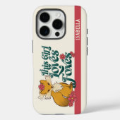 Dieses Mädchen liebt Füchse mit Blumen Benutzerdef Case-Mate iPhone Hülle (Rückseite)