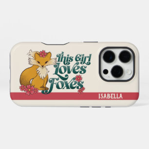 Dieses Mädchen liebt Füchse mit Blumen Benutzerdef iPhone 16 Pro Hülle