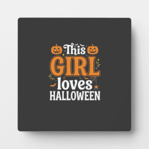 Dieses Mädchen liebt Halloween-Typografie SVG-Desi Fotoplatte