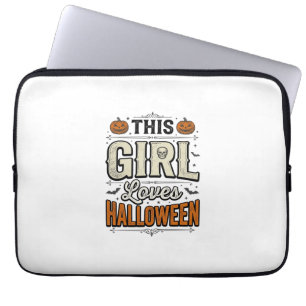 Dieses Mädchen liebt Halloween Vintage-Shirt-Desig Laptopschutzhülle