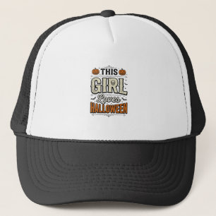 Dieses Mädchen liebt Halloween Vintage-Shirt-Desig Truckerkappe