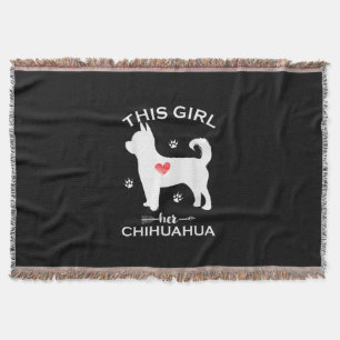 Dieses Mädchen liebt ihre Chihuahua Funny Puppy Hu Decke