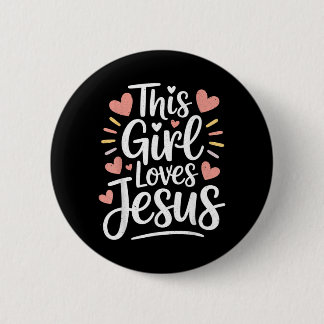 Dieses Mädchen liebt Jesus Geschenk für christlich Button