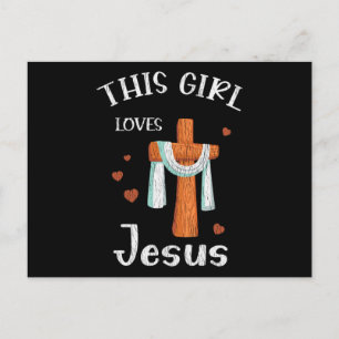 Dieses Mädchen liebt Jesus Teens Kinder Frauen Chr Postkarte