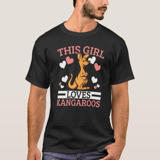 Dieses Mädchen liebt Kängurus Safari Wildtiere Tie T-Shirt (Vorderseite)