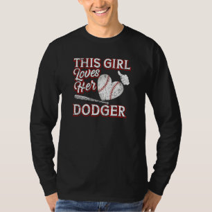 Dieses Mädchen liebt seine Dodger Handschuhe Pitch T-Shirt