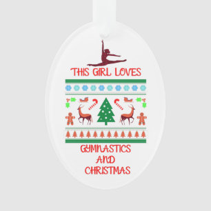 Dieses Mädchen liebt Turnen und Weihnachten Ornament