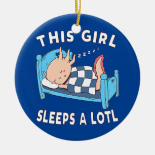 Dieses Mädchen schläft viel Axolotl Pyjama Napping Keramik Ornament