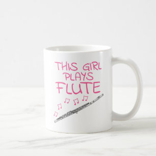 Dieses Mädchen spielt Flute, weibliche Flutist Mus Kaffeetasse
