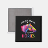 Dieses Mädchen träumt vom Reiten Magnet (Vorderseite/Rückseite)