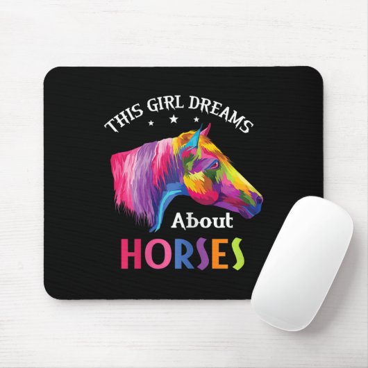 Dieses Mädchen träumt vom Reiten Mousepad (Mit Mouse)