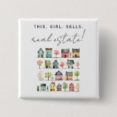 Dieses Mädchen verkauft echtes Anwesen Button (Vorderseite)