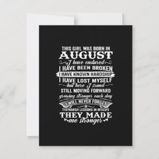 Dieses Mädchen war im August am Geburtstag Geboren Einladung