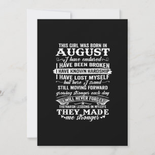Dieses Mädchen war im August am Geburtstag Geboren Einladung