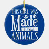 Dieses Mädchen wurde zur Rett von Tierärzten gemac Keramik Ornament (Hinten)
