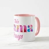 Dieses Mama Prays Pink Abstrakte Tasse Mütter Tage (VorderseiteRechts)