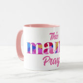 Dieses Mama Prays Pink Abstrakte Tasse Mütter Tage (Vorderseite Links)