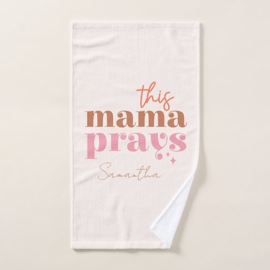 Dieses Mama Prays - rustikales Boho Design Badhandtuch Set (Handtuch)