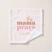 Dieses Mama Prays - rustikales Boho Design Badhandtuch Set (Waschlappen)