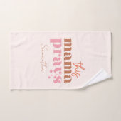 Dieses Mama Prays - rustikales Boho Design Badhandtuch Set (Handtuch)